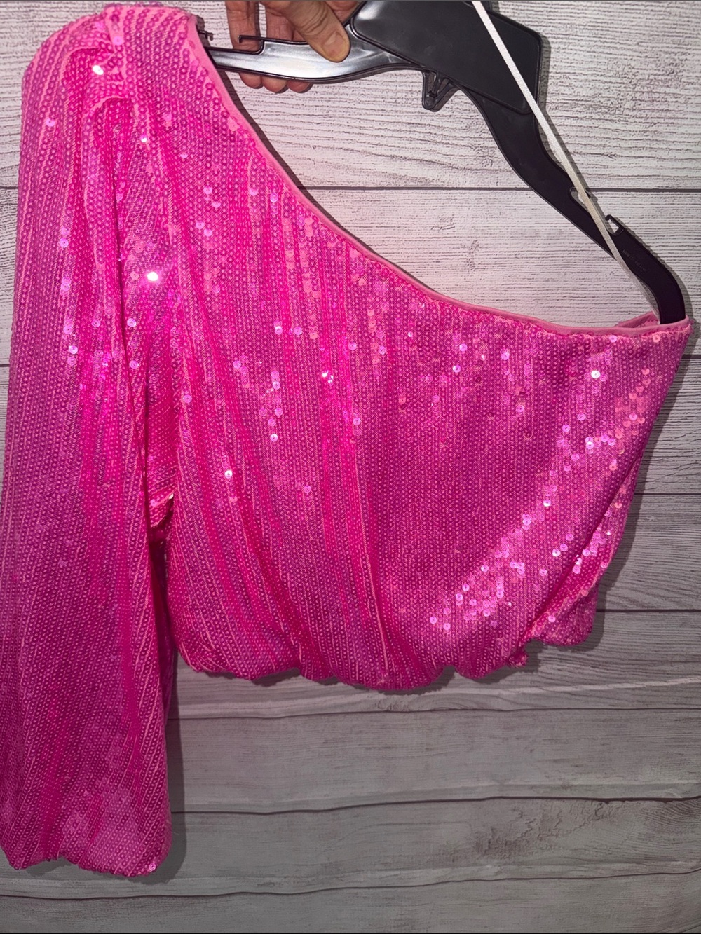 Show Me Your MuMu Hot Pink One-Shoulder Sequin Top🩷✨🩷✨